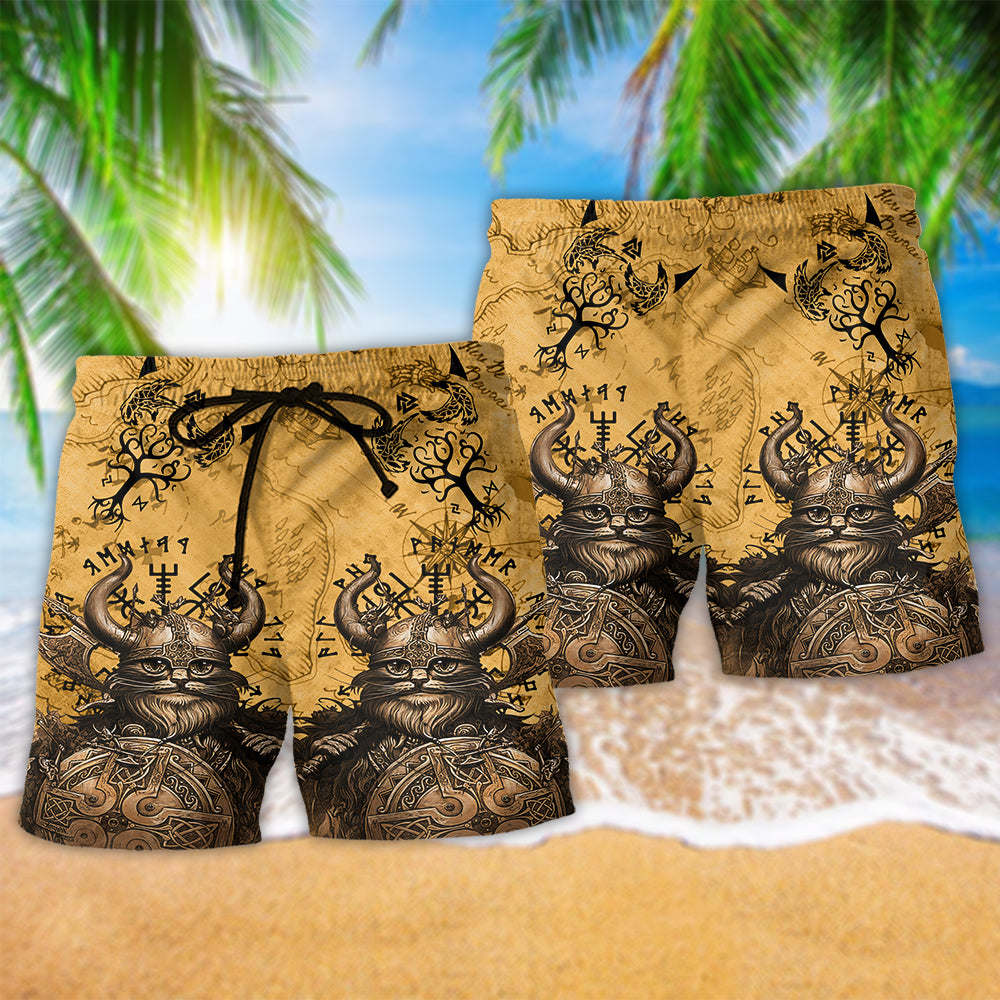 Viking Good Meows Go To Heaven Bad Meows Go To Beach Shorts For Fantasy Fan Beach Days
