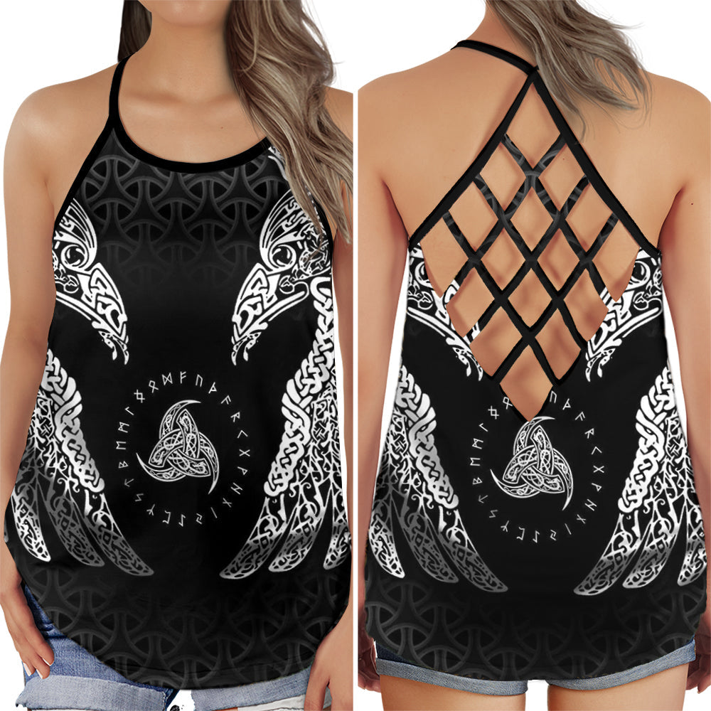 Viking Black White Classic Power Hollow Tank Top For Workouts Festivals And Bold Style