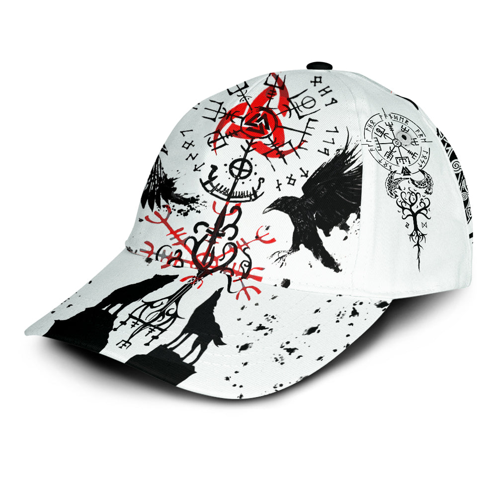 Viking Warrior Black White Red Classic Cap For Daily Wear Travel And Outdoor Activities