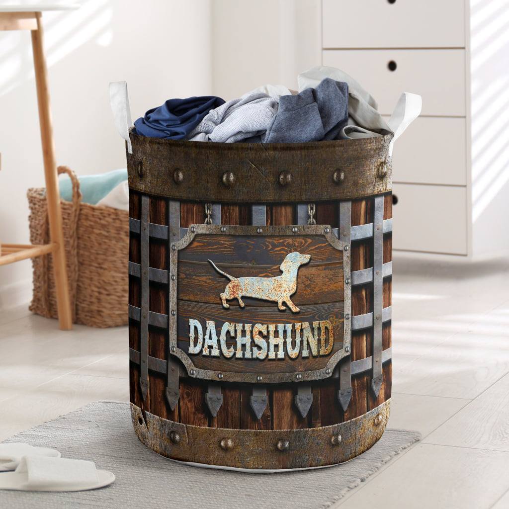 Vintage Dachshund Laundry Basket For Room Home Organizer