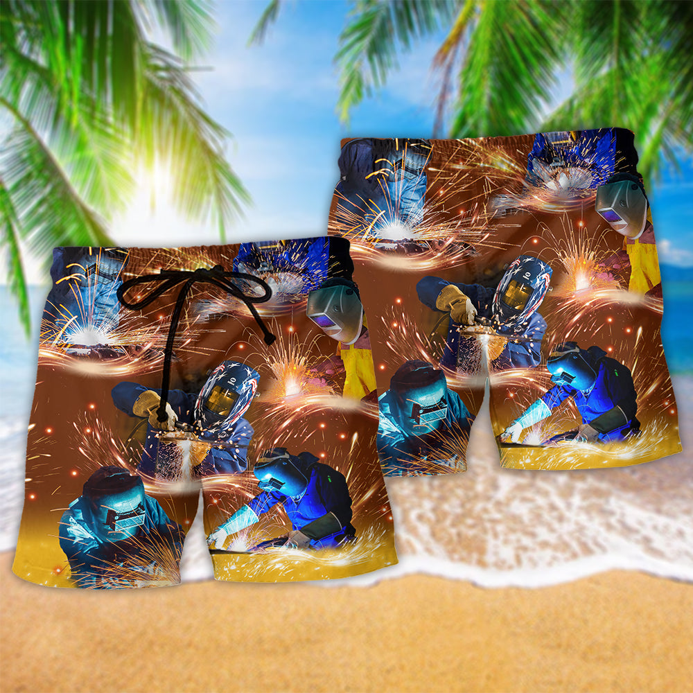 Welder Works Hard Proud Beach Shorts For Poolside Relaxation And Summer Adventures