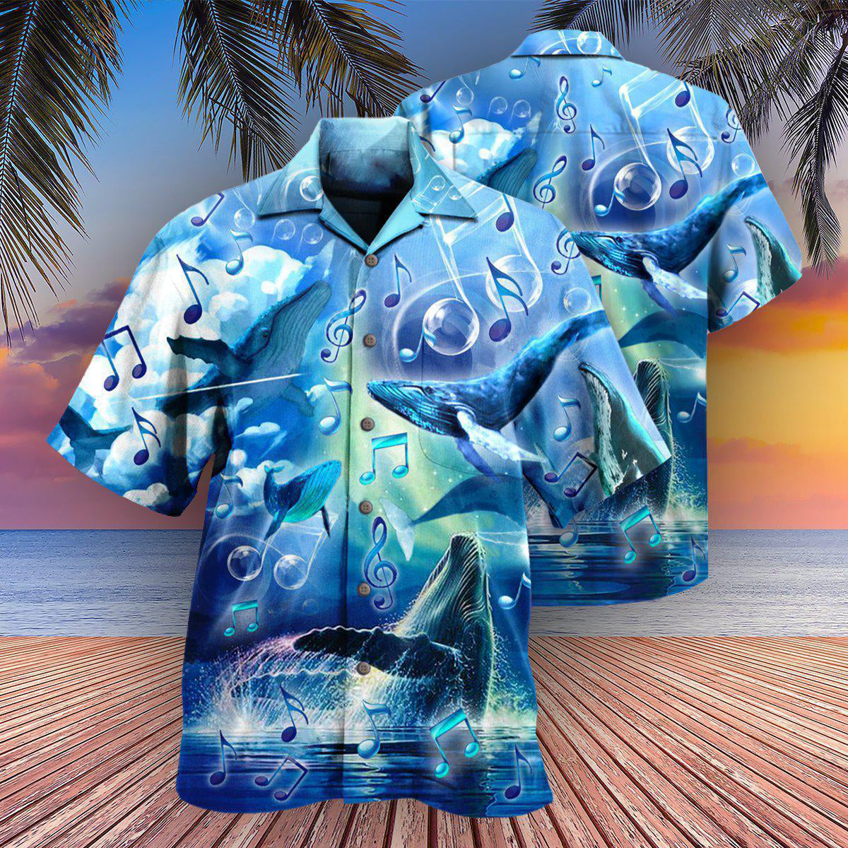 Blue Whale Hawaiian Shirt With All Over Print For Resort Travel Summer Outings And Casual Gatherings