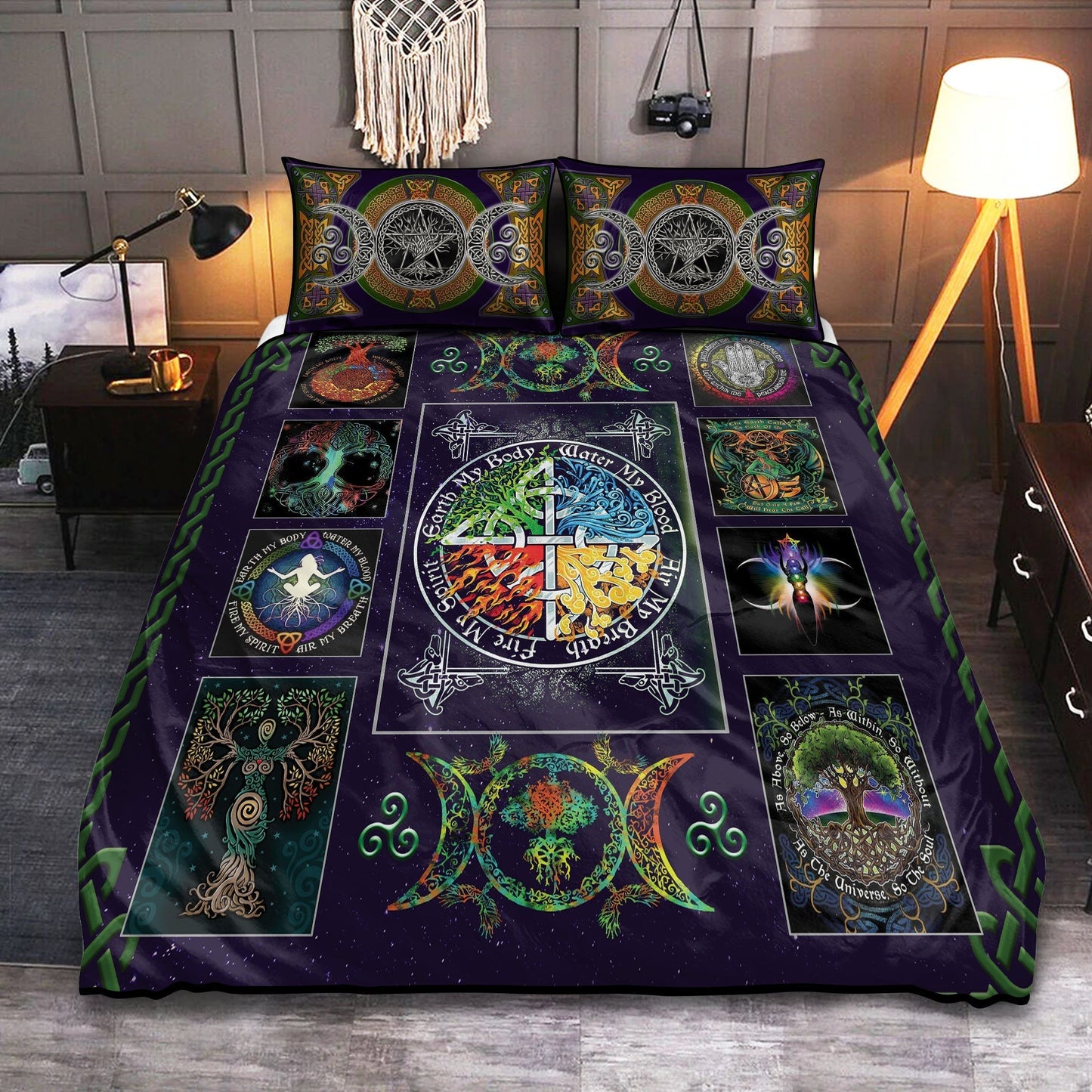 Wicca Witch Pagan Bedding Cover For Cozy Bedroom Decor