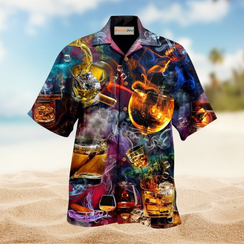 Wine Night Theme Hawaiian Shirt For Vacation Adventures Beach Events And Relaxed Warm Weather Style