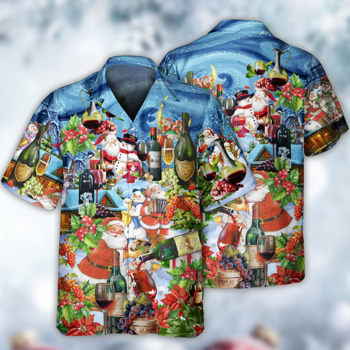 Wine Glass Hawaiian Shirt Artwork View For Coastal Escapes And Resort Style