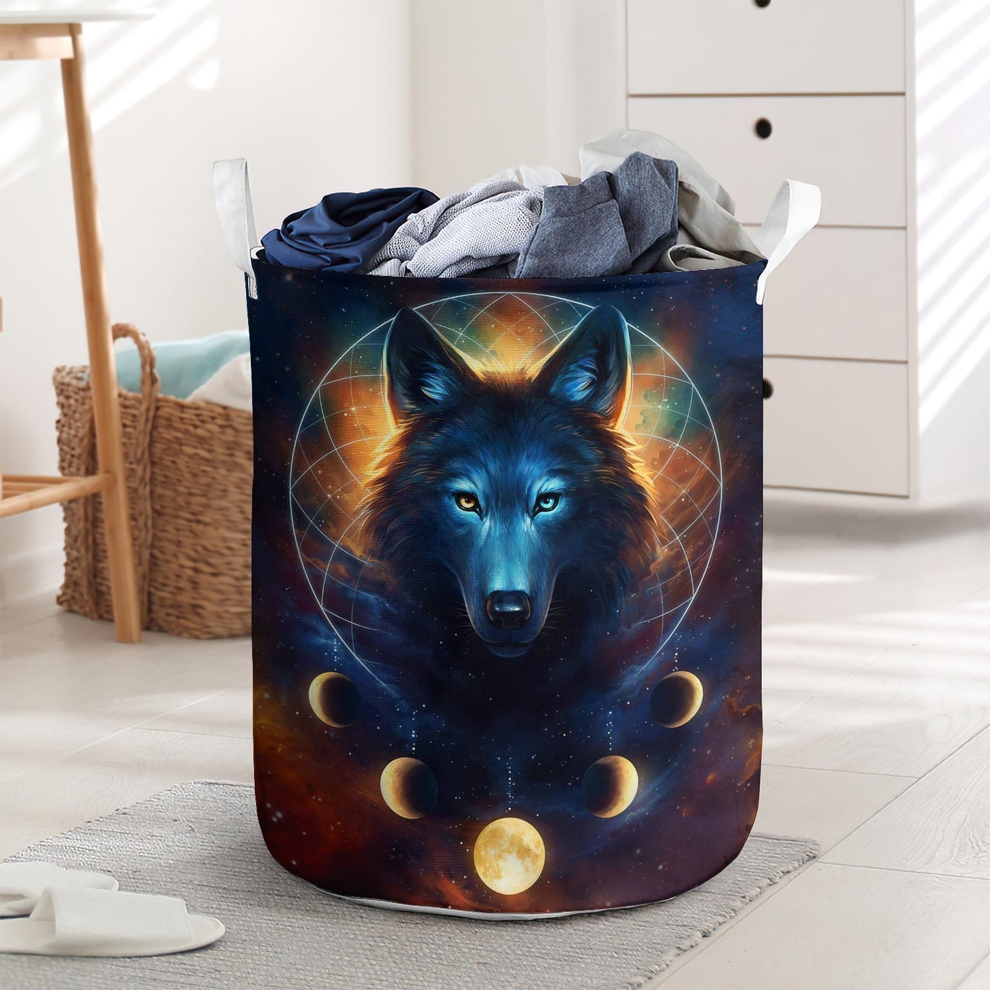 Wolf Galaxy Mysterious Style Laundry Basket For Bathroom Bedroom Storage