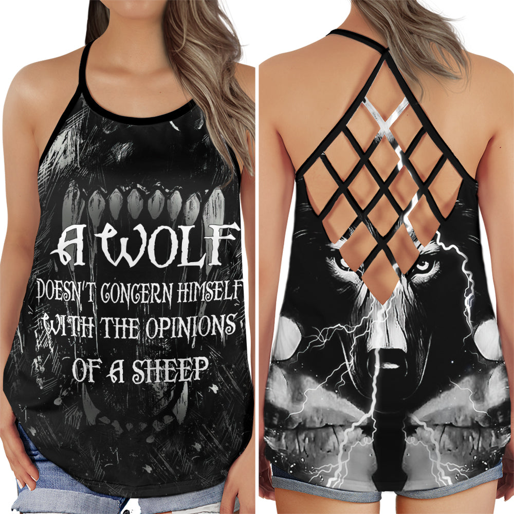 Dark Wolf Kindness Modern Energy Hollow Tank Top For Community Events And Positive Support