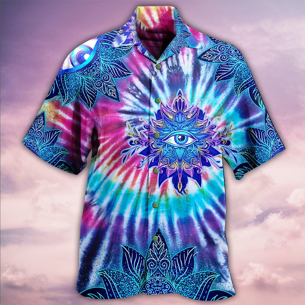 Yoga Eyes Mandala Hawaiian Shirt Pattern Detail For Summer Holidays And Outdoor Fun
