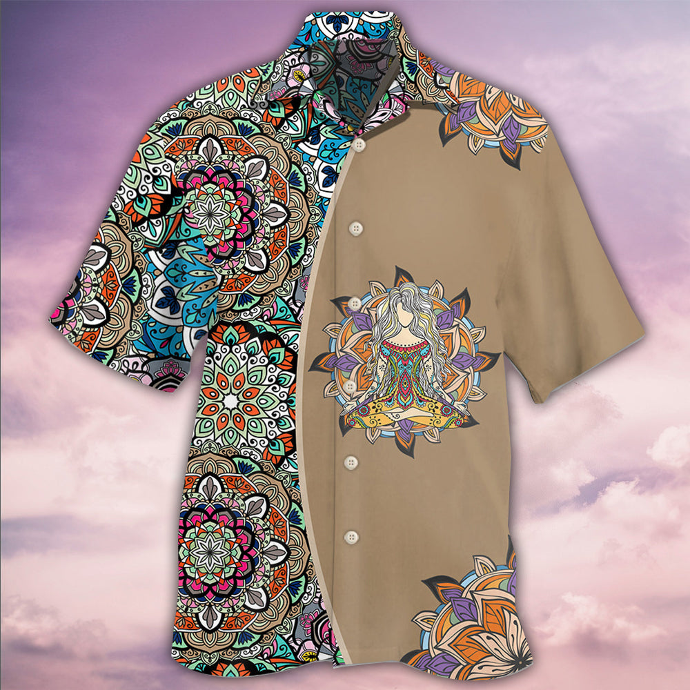 Yoga Quilt Hawaiian Shirt Pattern Detail For Vacation Travel And Daily Wear