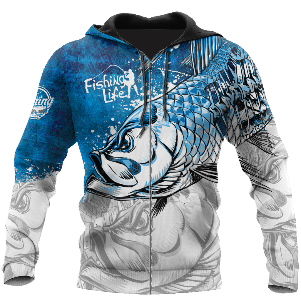 Fishing Life Hungry Sketch Hoodie For Fishing Adventures Camping Travel And Casual Gift Ideas