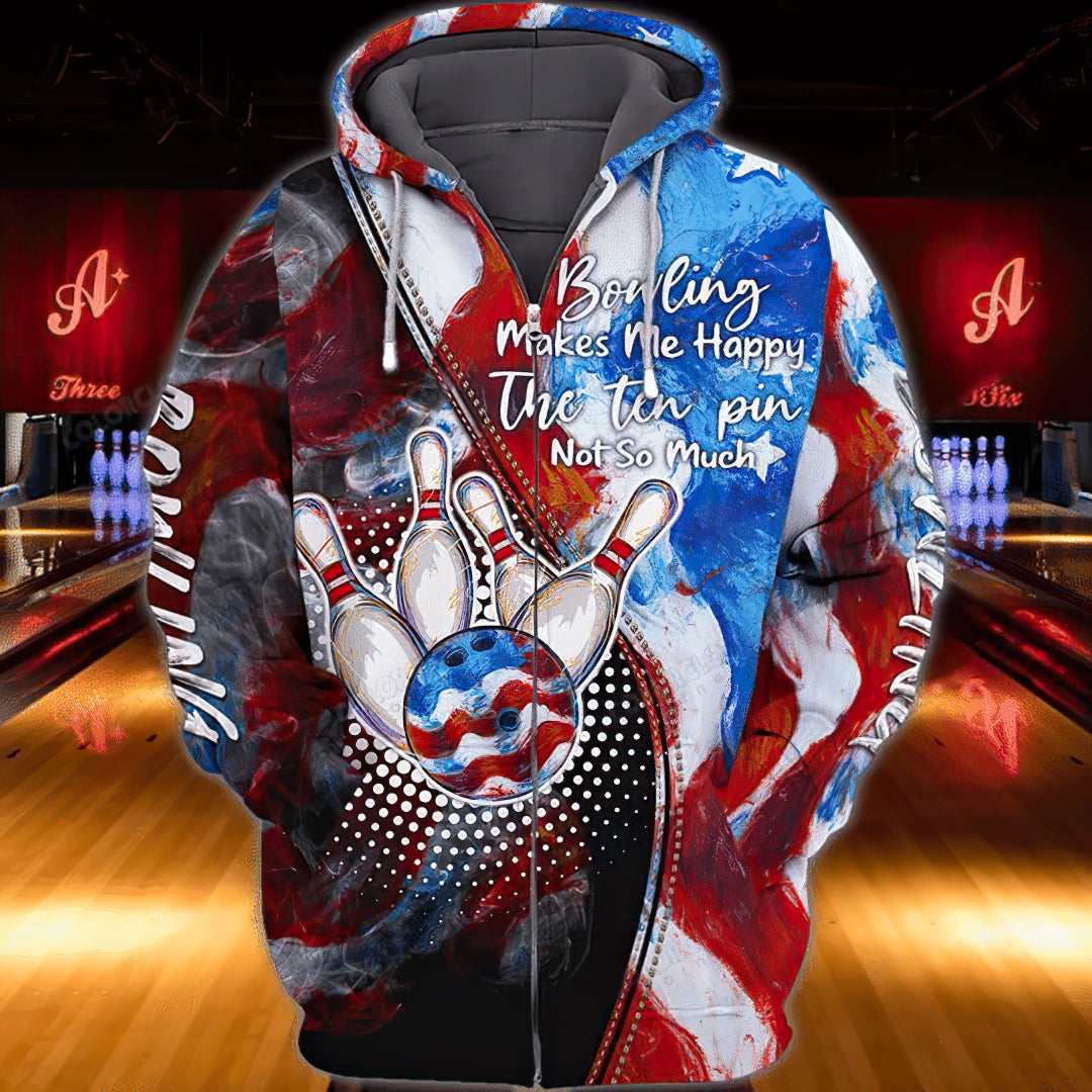 Happy Bowling Makes Hoodie For Weekend Activities Relaxed Streetwear And Thoughtful Gifting