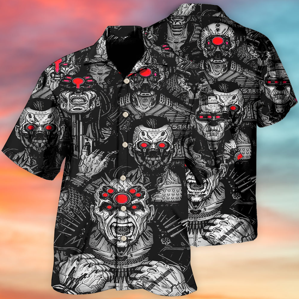 Zombie Hawaiian Shirt With Detailed Graphic For Resort Travel Summer Outings And Casual Gatherings