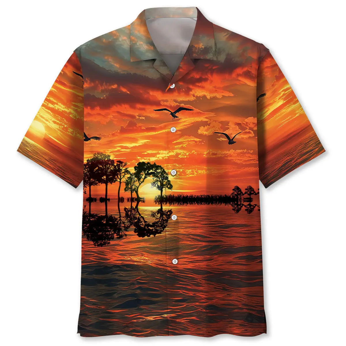 Ageless Hippie Guitar Hawaiian Shirt For Summer Vacation, Beach Travel, And Casual Wear
