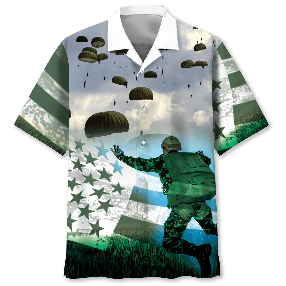 Airborne Veteran Hawaiian Shirt For Summer Vacation And Comfortable Travel Wear