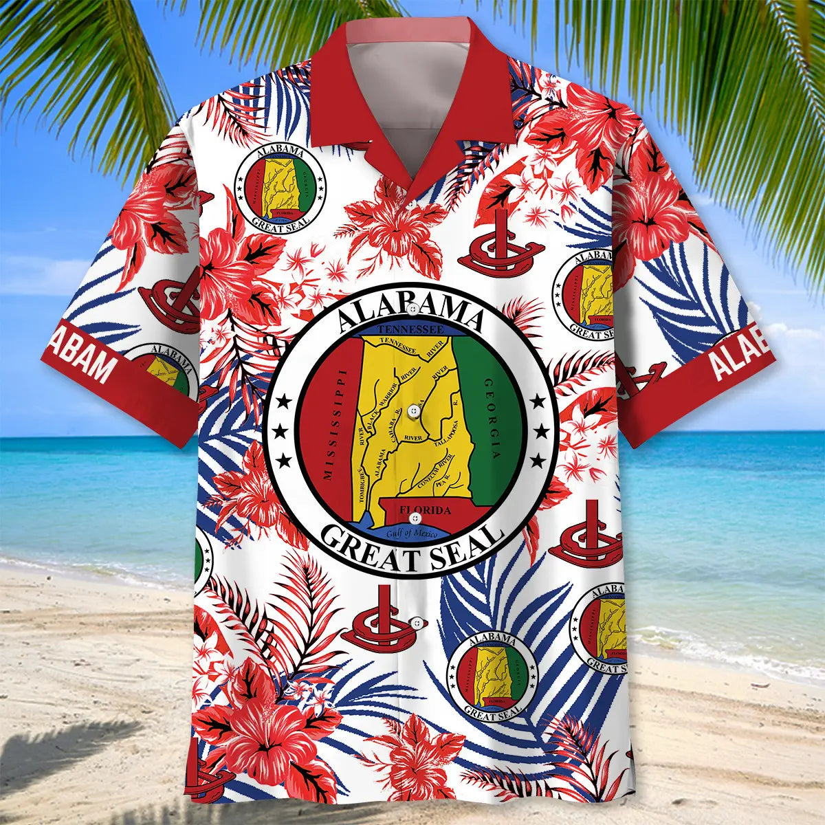 Alabama State Proud Hawaiian Shirt For Warm Weather Outing And Coastal Casual Wear