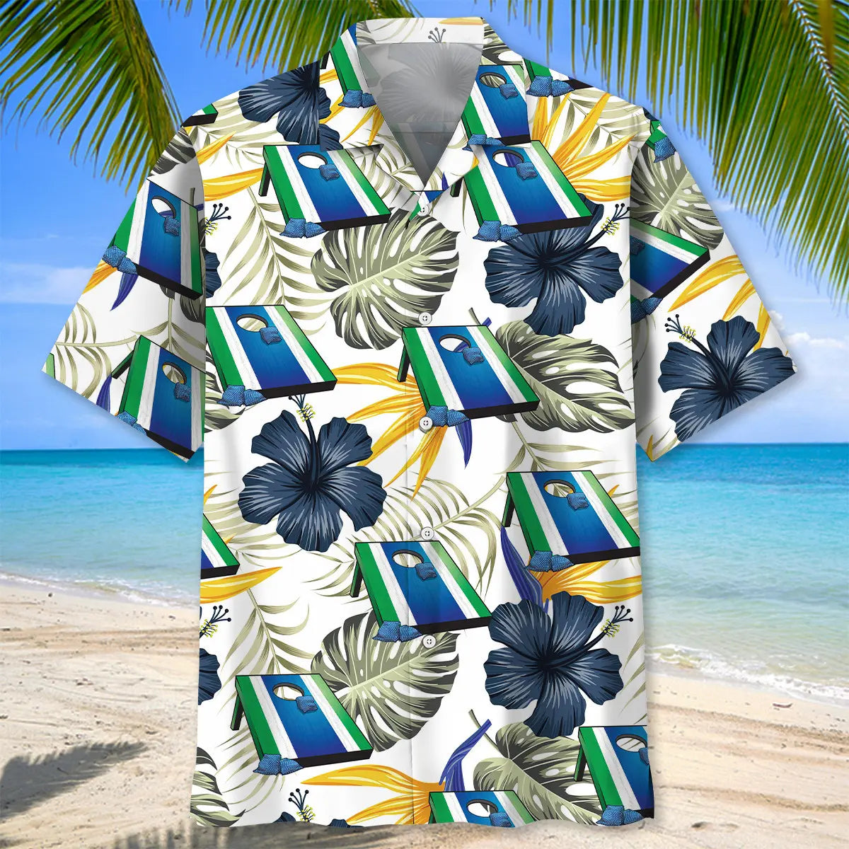 Island Aloha Cornhole Hawaiian Shirt For Tropical Holidays, Outdoor Gatherings, And Everyday Comfort