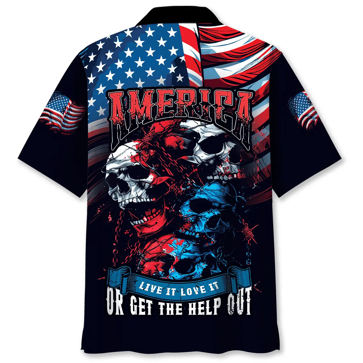 American Heritage Graphic Hawaiian Shirt For Holiday Gatherings, Coastal Trips, And Proud Seasonal Style