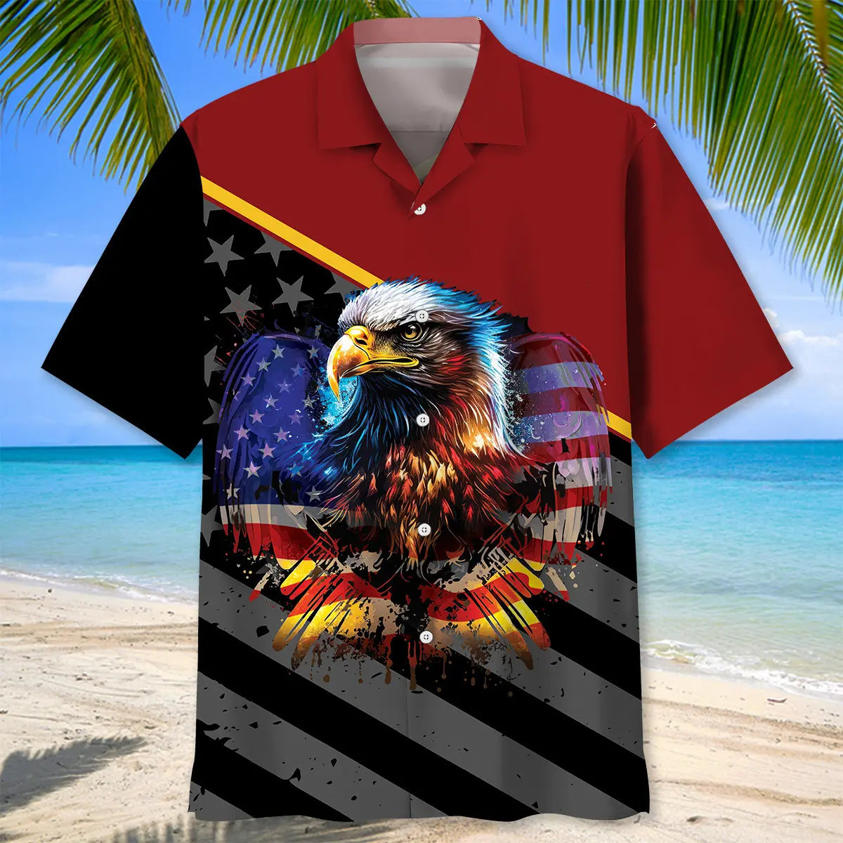 American Eagle Hawaiian Shirt For Summer Celebrations, Resort Days, And Relaxed Everyday Wear