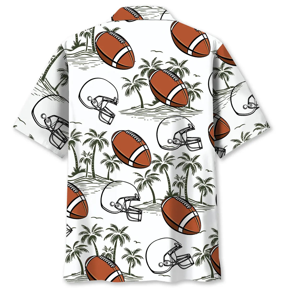 American Football Palm Tree Hawaiian Shirt For Coastal Travel, Casual Events, And Comfortable Summer Wear