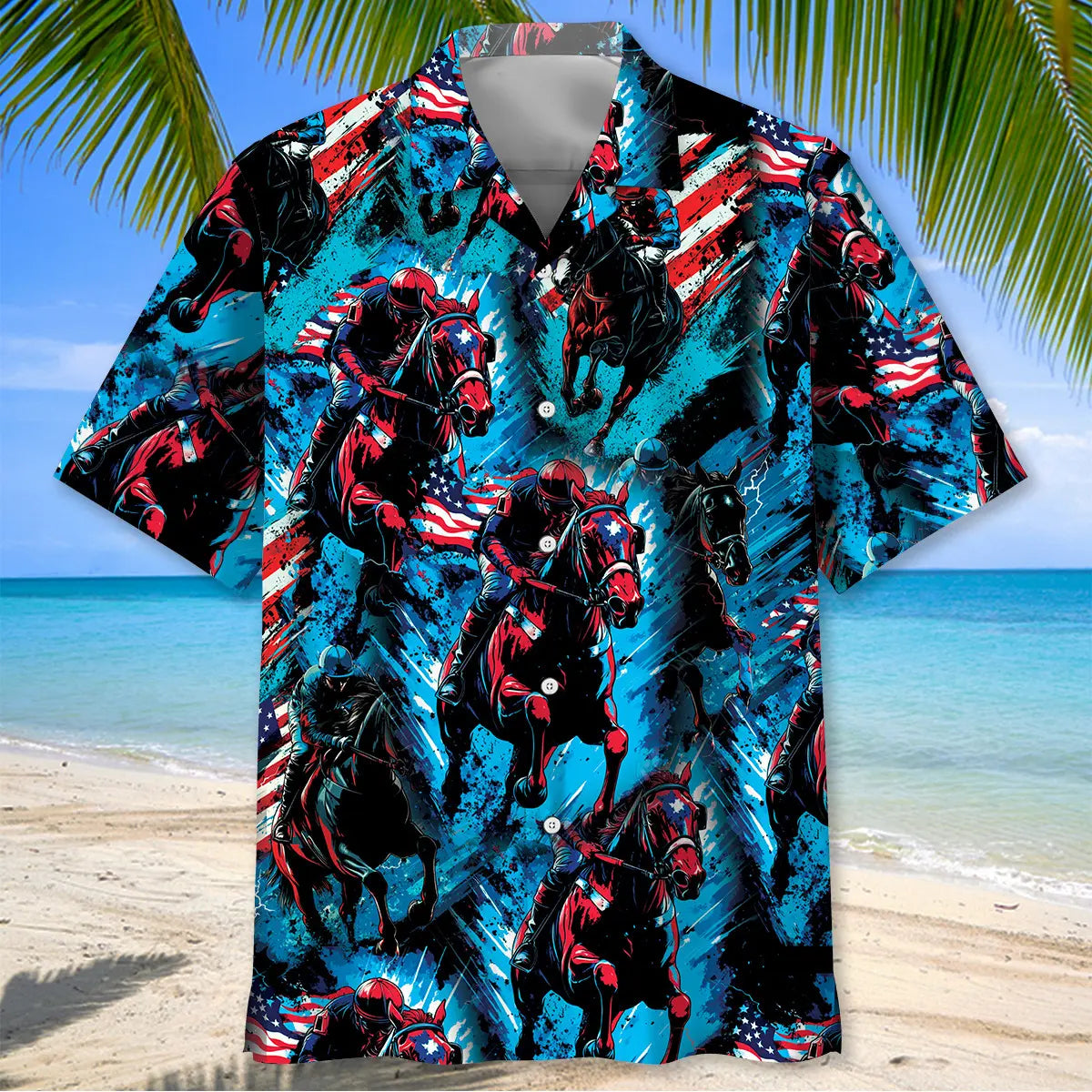 American Jockey Horse Racing Hawaiian Shirt For Beach Days, Summer Outings, And Thoughtful Gift Giving