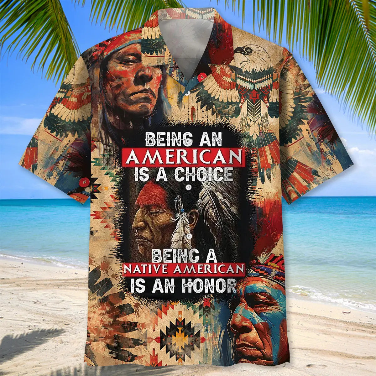 American Heritage Pride Hawaiian Shirt For Beach Travel And Casual Wear
