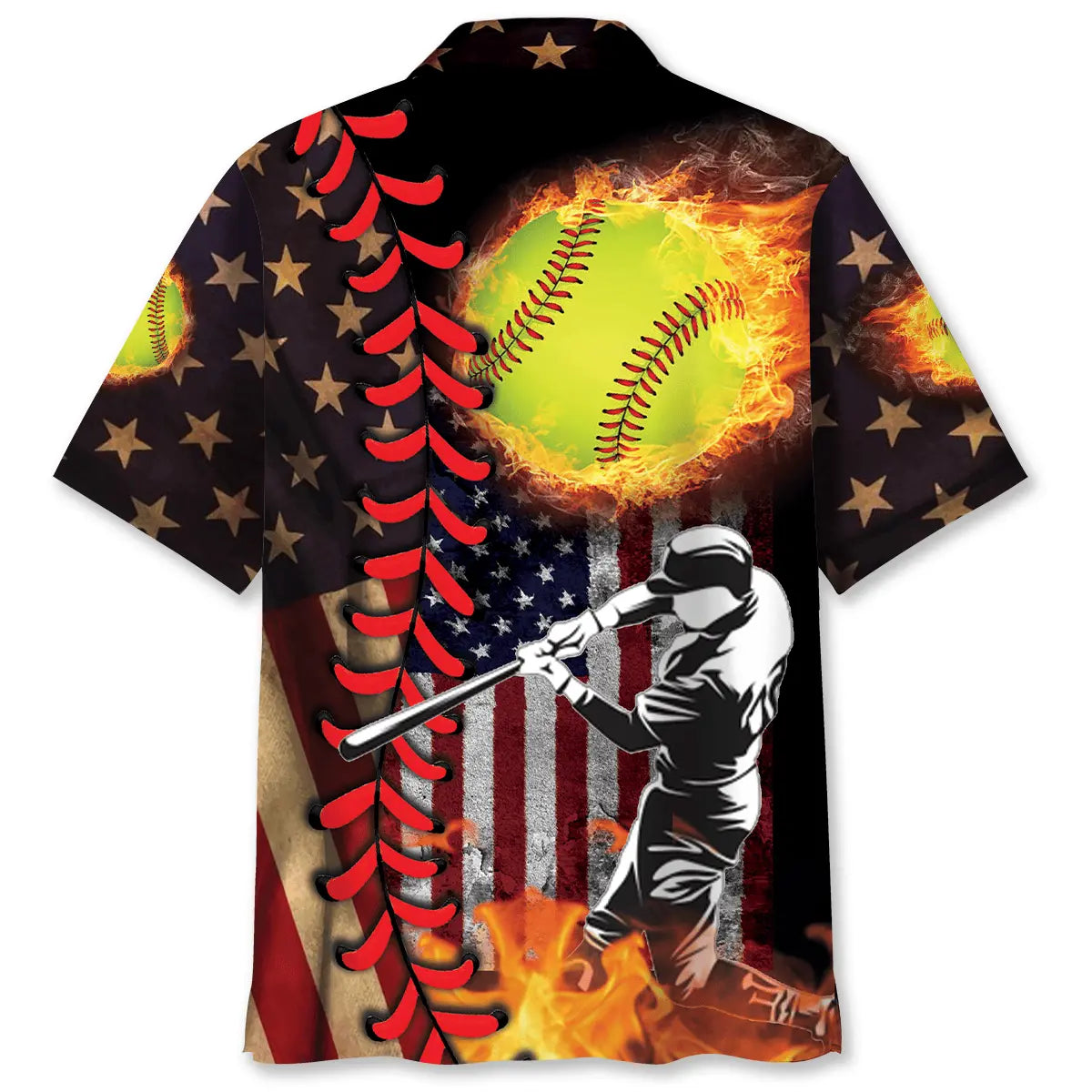 American Softball Hawaiian Shirt For Tropical Holidays, Outdoor Gatherings, And Everyday Comfort