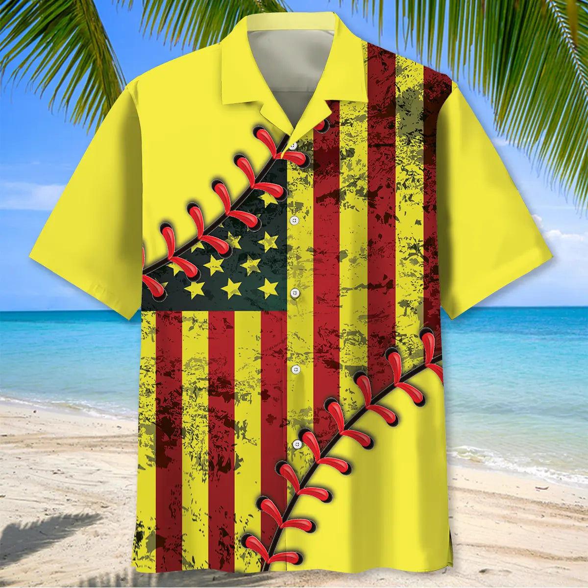 American Softball Hawaiian Shirt For Beach Days, Summer Outings, And Thoughtful Gift Giving