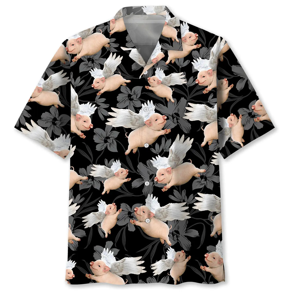 Angel Pig Hawaiian Shirt For Resort Trips, Coastal Parties, And Warm Weather Style