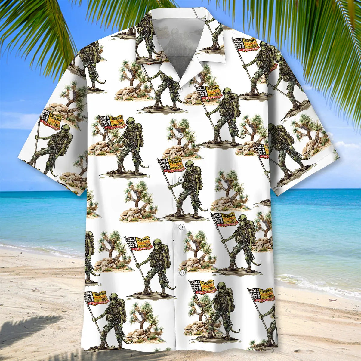 Desert UFO Mystery Hawaiian Shirt For Tropical Holidays, Outdoor Gatherings, And Everyday Comfort