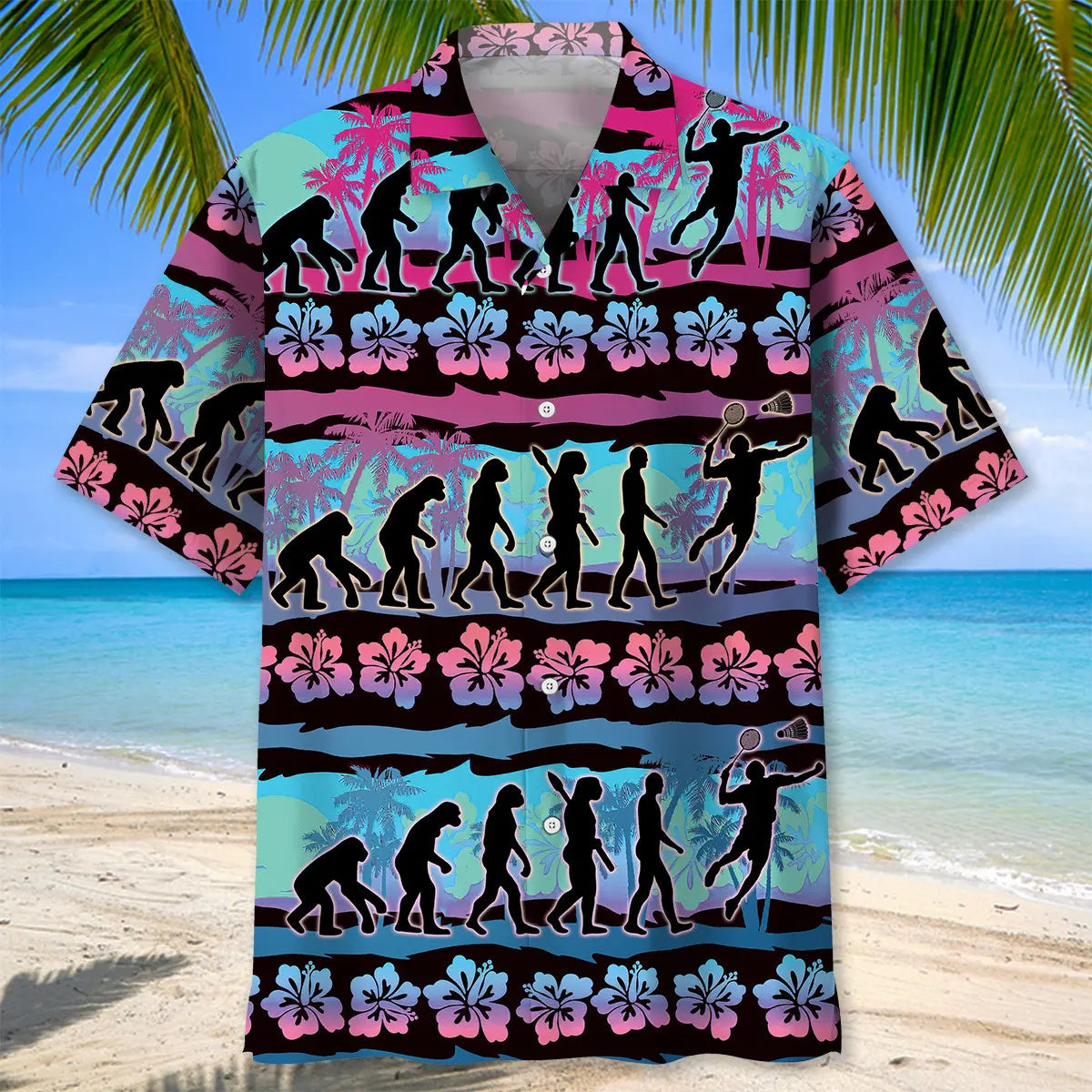 Badminton Revolution Hawaiian Shirt For Summer Vacation, Beach Travel, And Casual Wear