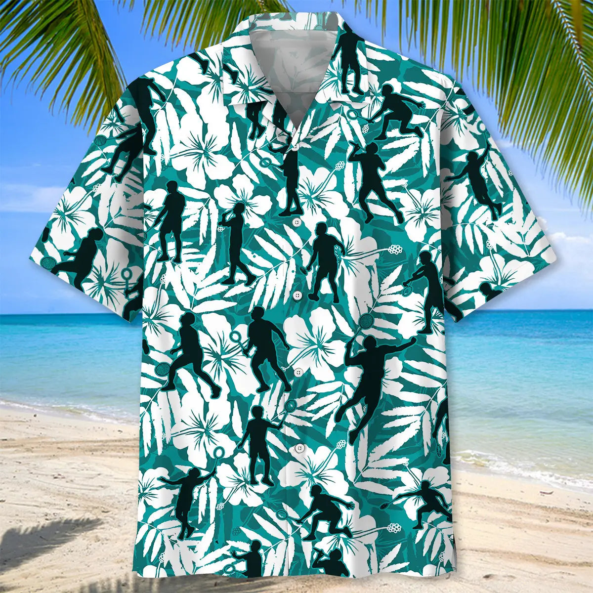 Tropical Badminton Hawaiian Shirt For Coastal Travel, Casual Events, And Comfortable Summer Wear