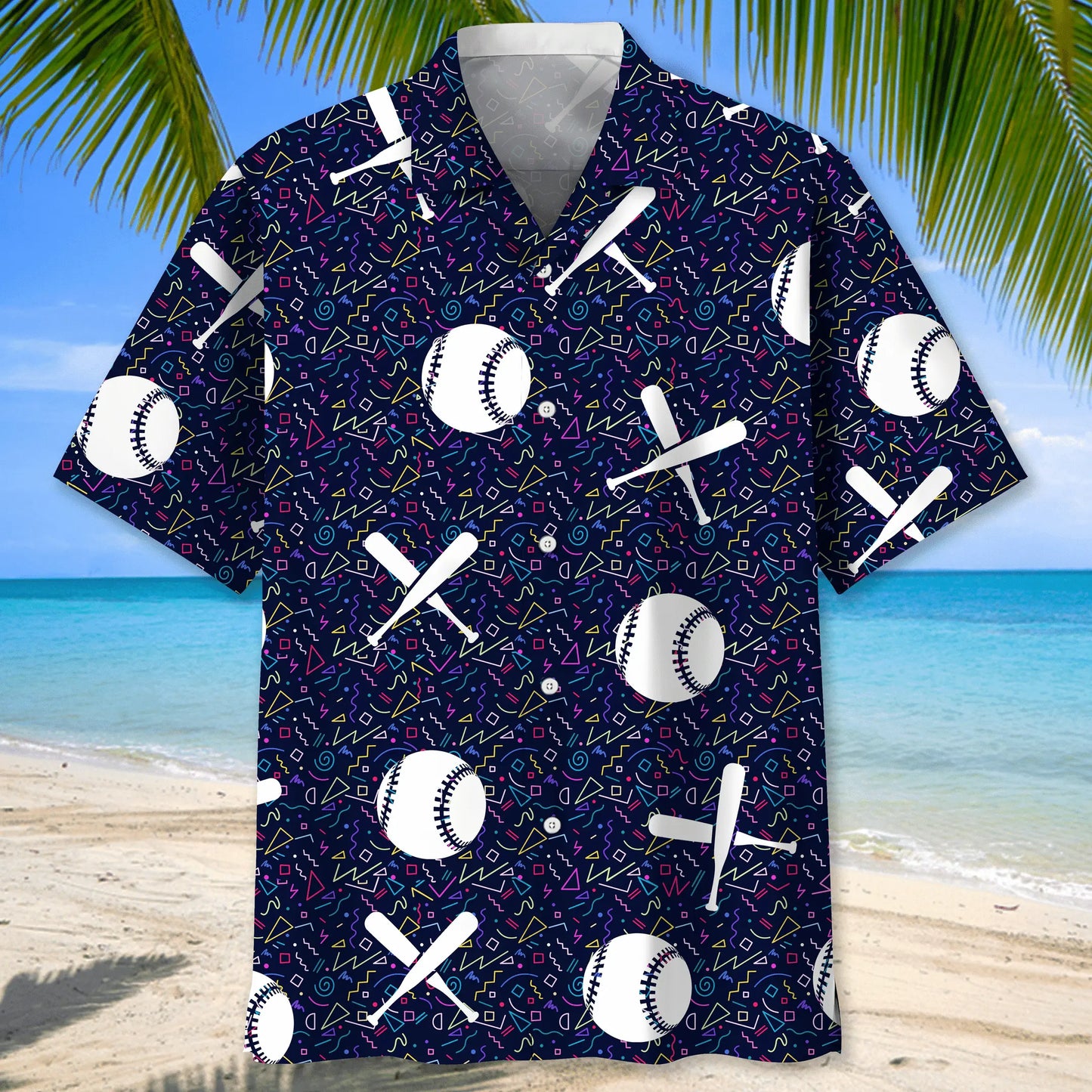 Colorful Baseball Hawaiian Shirt For Beach Days, Summer Outings, And Thoughtful Gift Giving