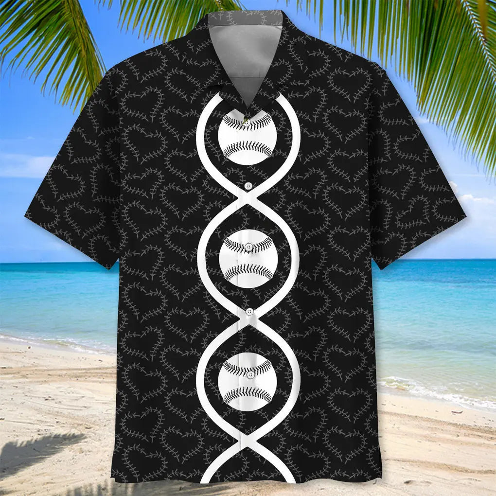 Baseball DNA Hawaiian Shirt For Beach Days, Summer Outings, And Thoughtful Gift Giving