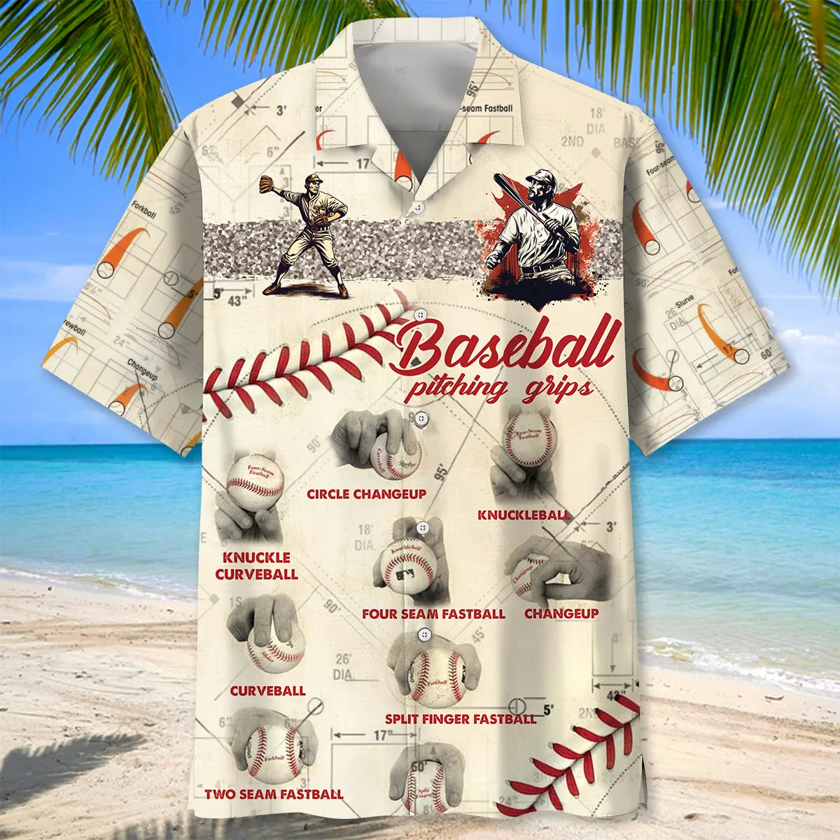 Baseball Pitching Grips Hawaiian Shirt For Resort Trips, Coastal Parties, And Warm Weather Style