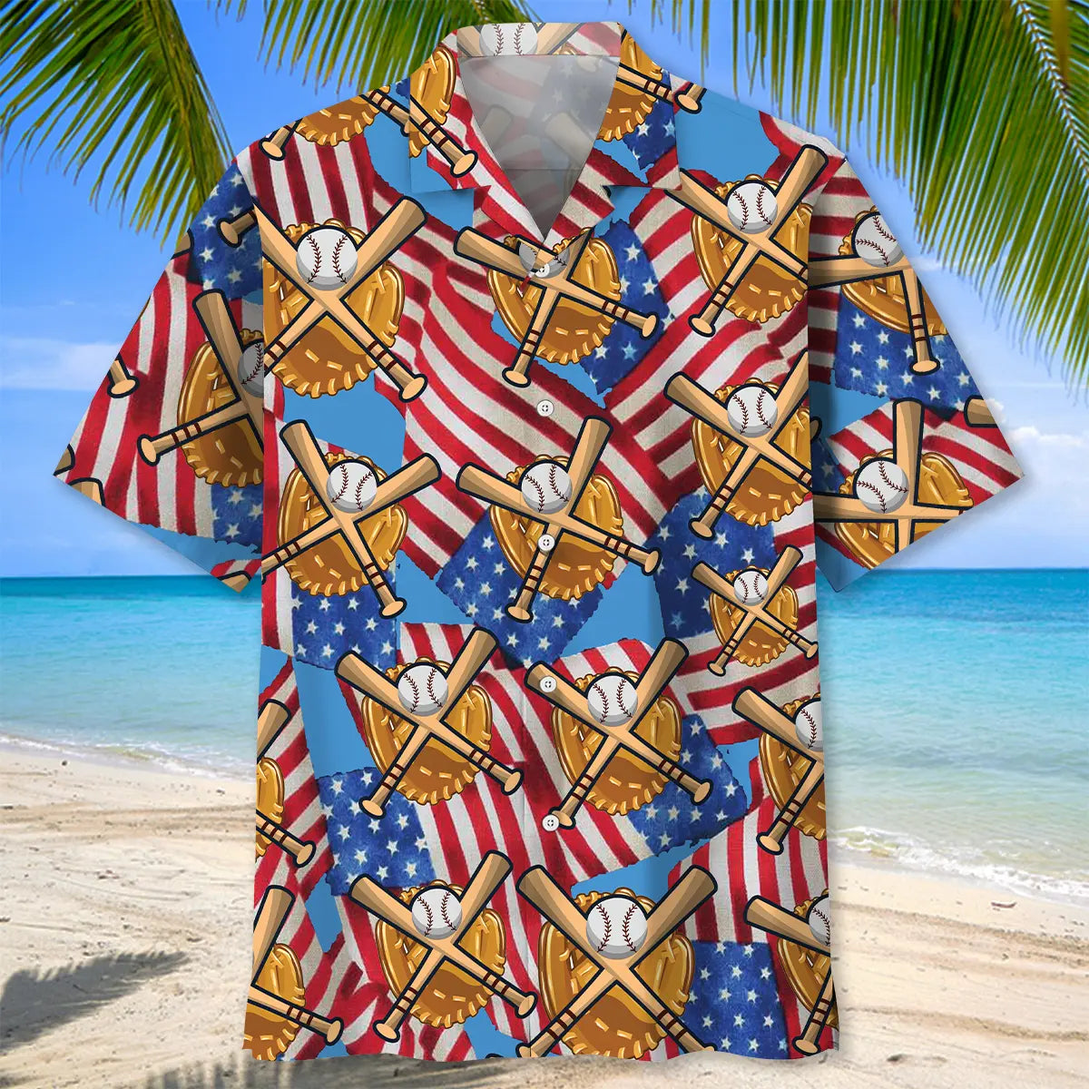 American Baseball Hawaiian Shirt For Tropical Holidays, Outdoor Gatherings, And Everyday Comfort