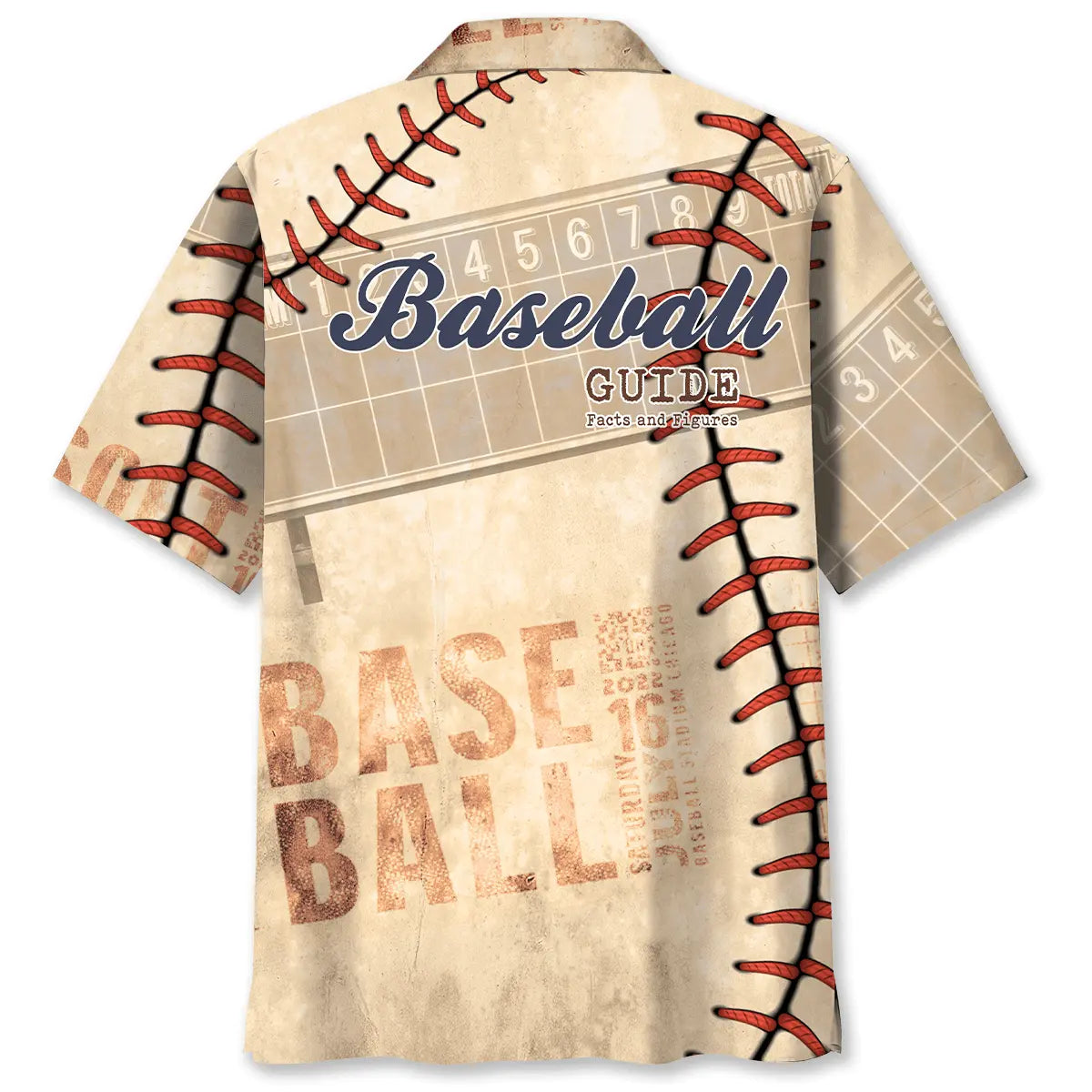 Vintage Baseball Hawaiian Shirt For Summer Vacation, Beach Travel, And Casual Wear