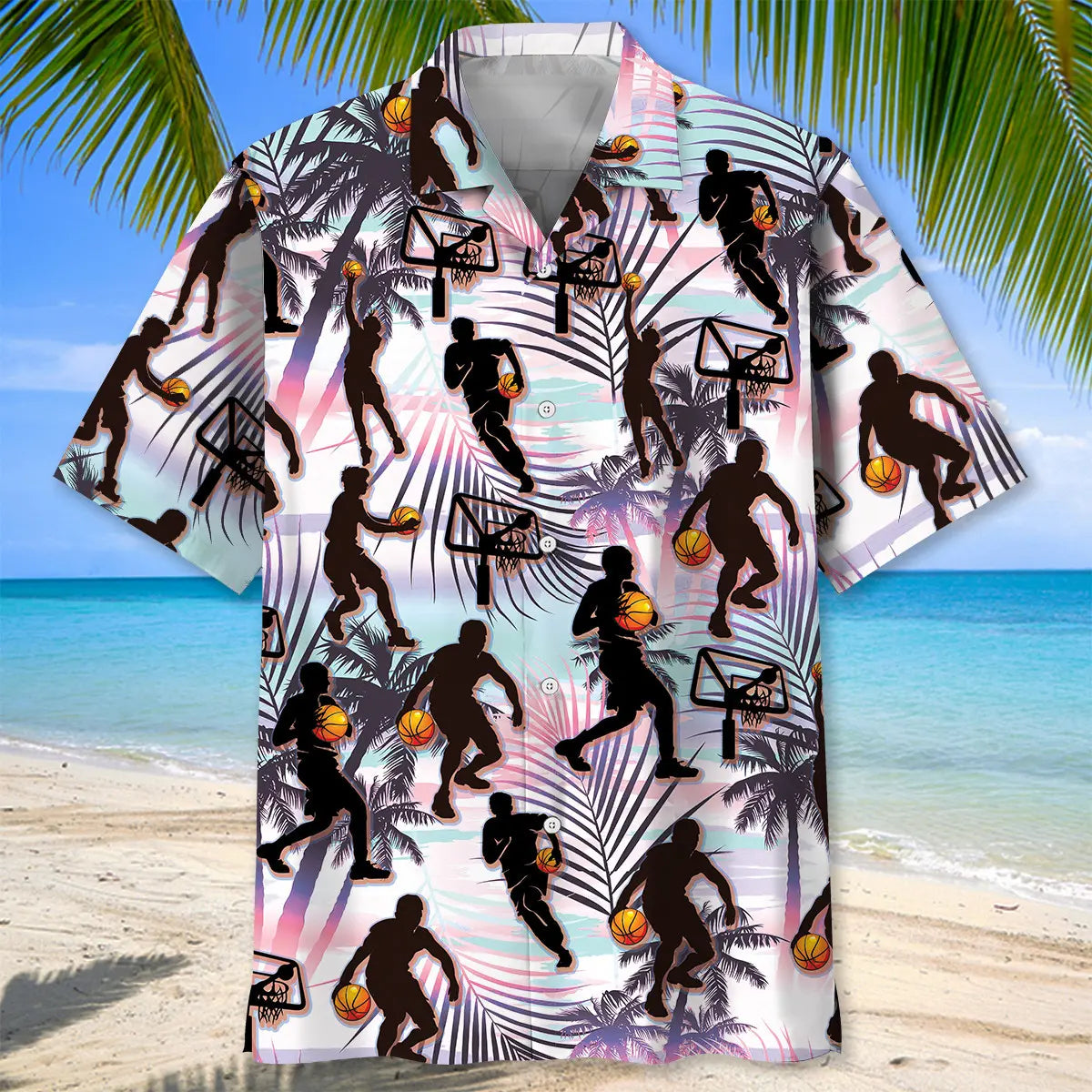 Tropical Basketball Players Hawaiian Shirt For Coastal Travel, Casual Events, And Comfortable Summer Wear