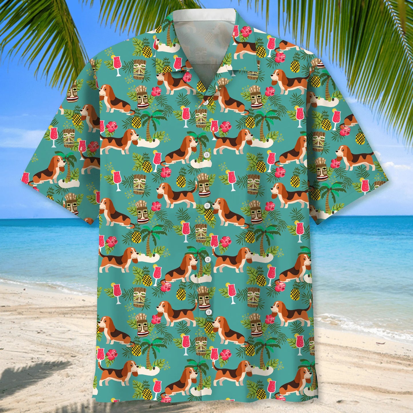 Beagle Beach Hawaiian Shirt For Island Getaways, Outdoor Gatherings, And Comfortable Summer Wear