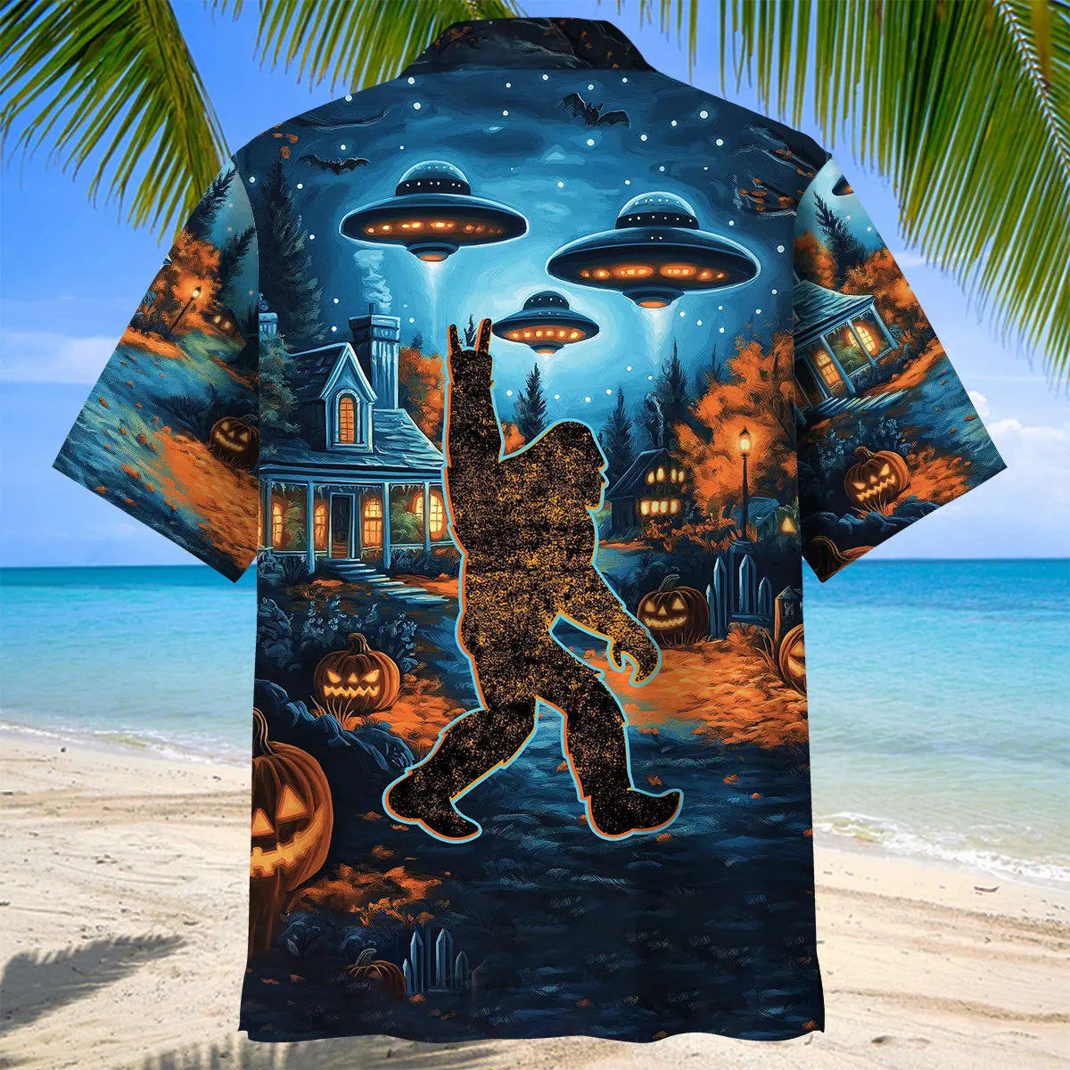 Halloween Bigfoot Chill Hawaiian Shirt For Tropical Holidays, Outdoor Gatherings, And Everyday Comfort