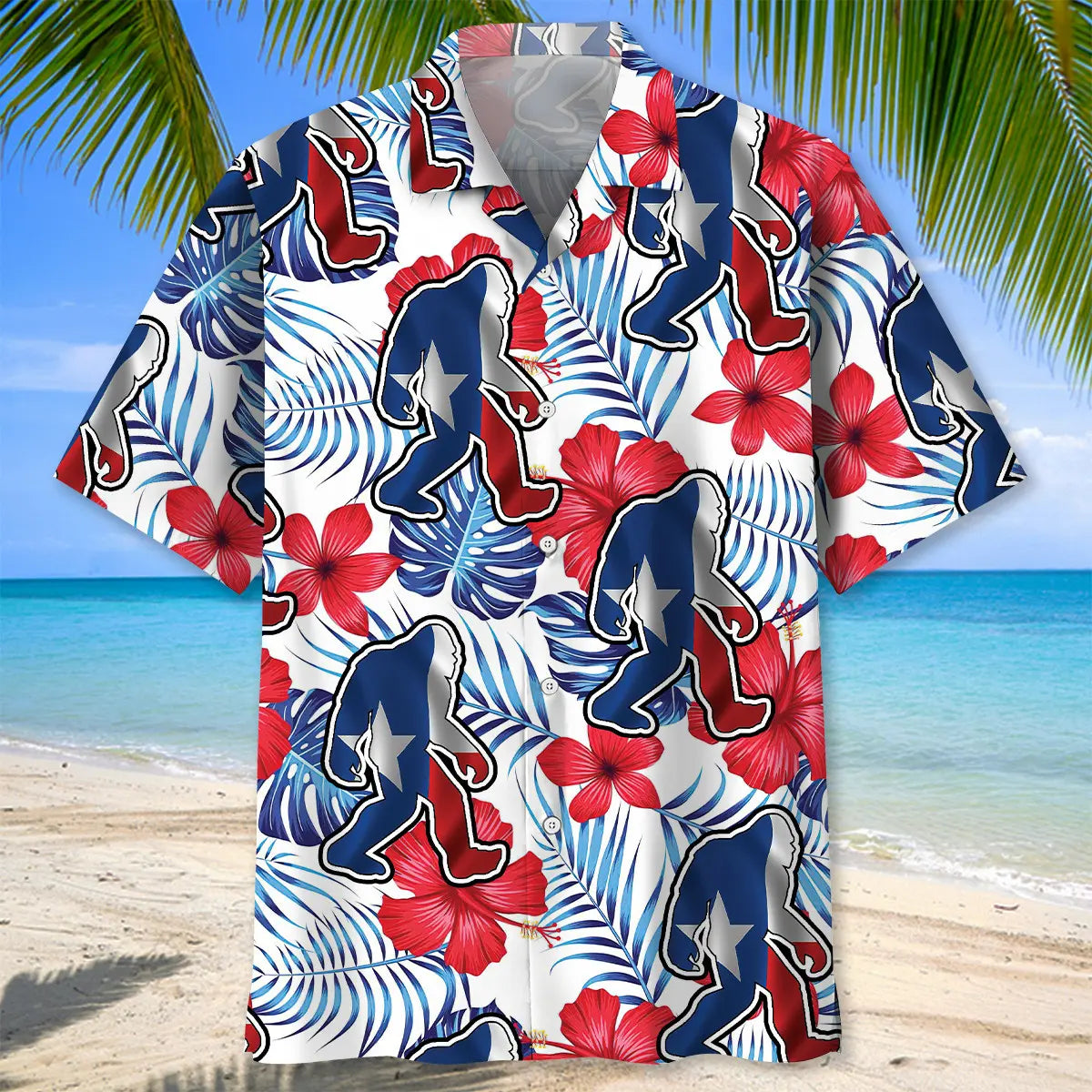 Bigfoot Texas Hawaiian Shirt For Nature Fans, Resort Trips, And Comfortable Warm Weather Wear