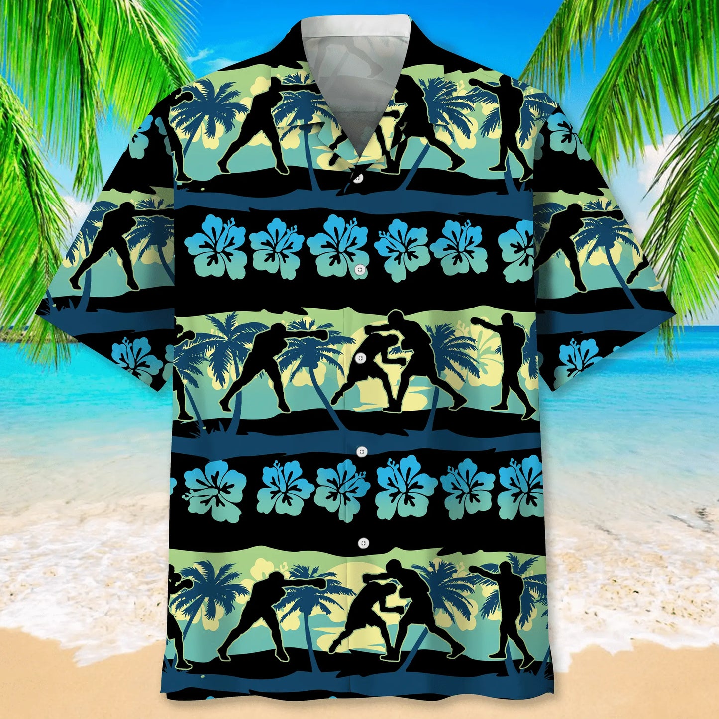 Boxing Nature Beach Hawaiian Shirt For Resort Trips, Coastal Parties, And Warm Weather Style