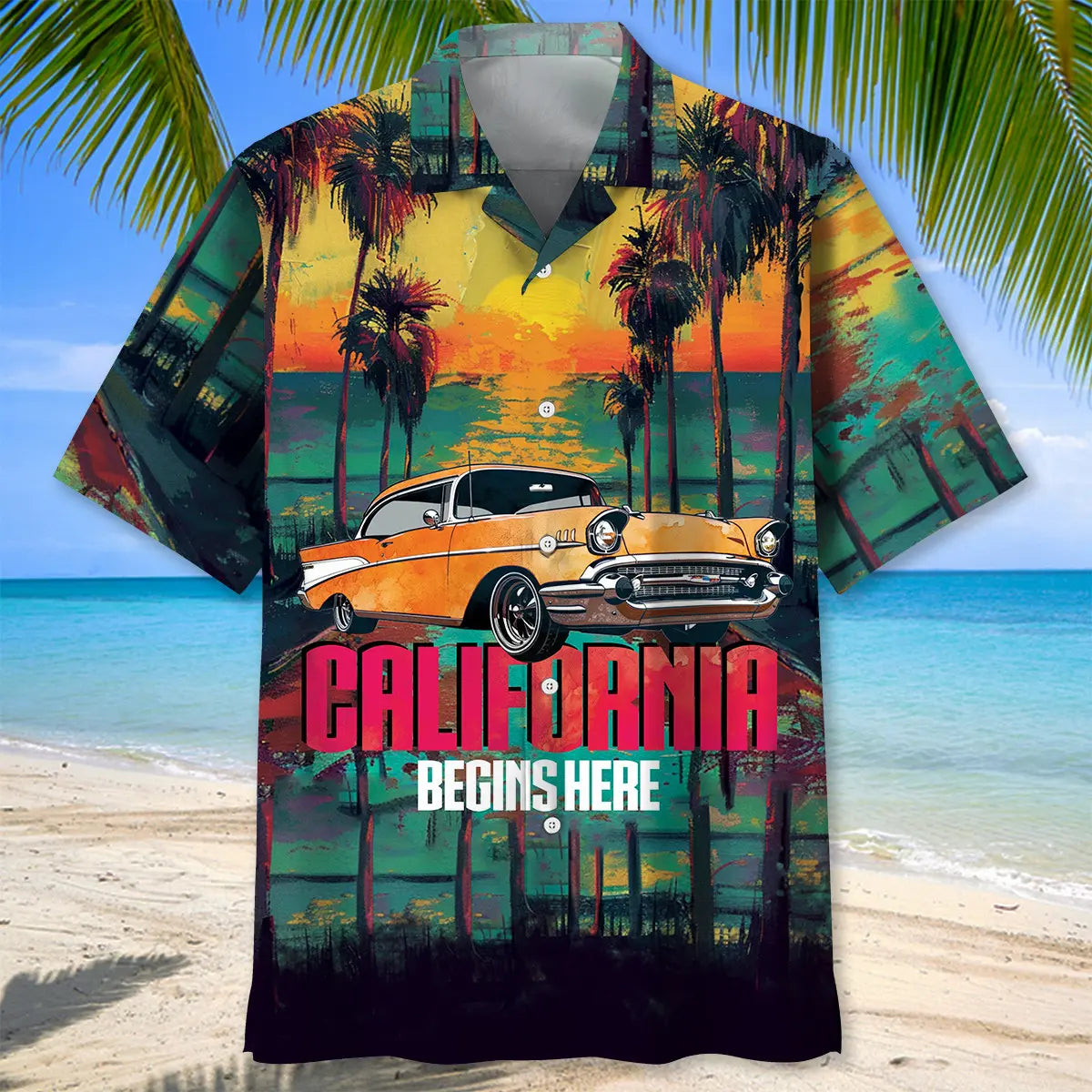 California Coastal Heritage Hawaiian Shirt For Warm Weather Outing, Weekend Escape, And Seasonal Wardrobe