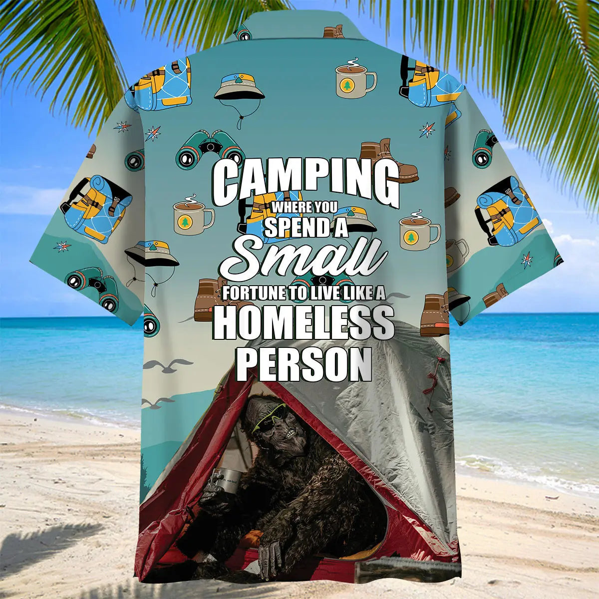 Camping Budget Humor Hawaiian Shirt For Creative Weekends, Resort Travel, And Comfortable Summer Style