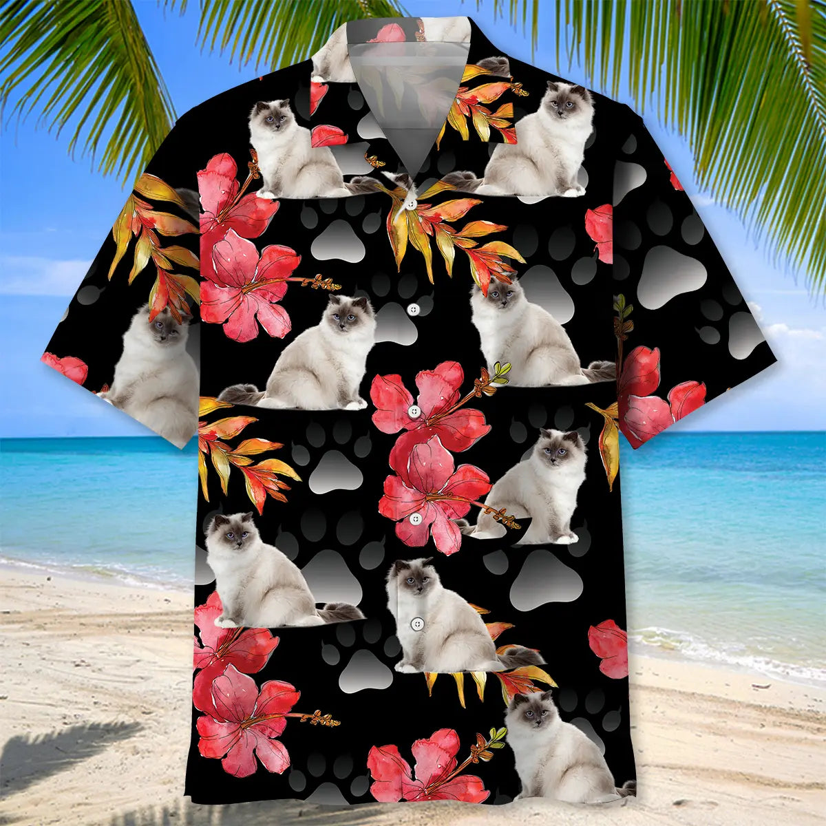 Cat Paw Hawaiian Shirt For Tropical Holidays, Outdoor Gatherings, And Everyday Comfort