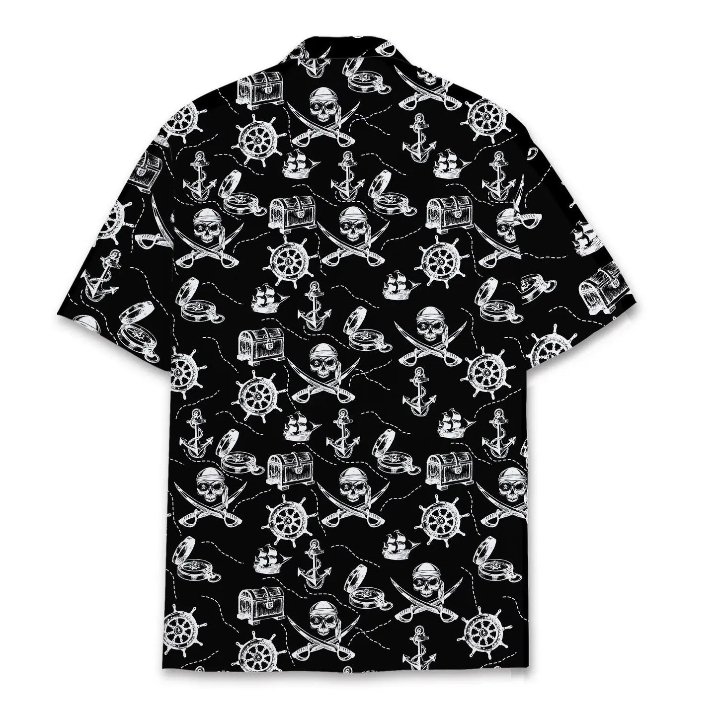 Island Pirate Aloha Hawaiian Shirt For Island Vacations, Resort Wear, And Relaxed Seasonal Style