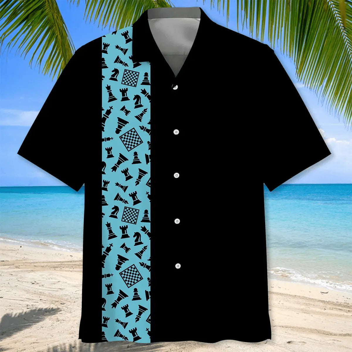 Chess Blue Hawaiian Shirt For Beach Days, Summer Outings, And Thoughtful Gift Giving