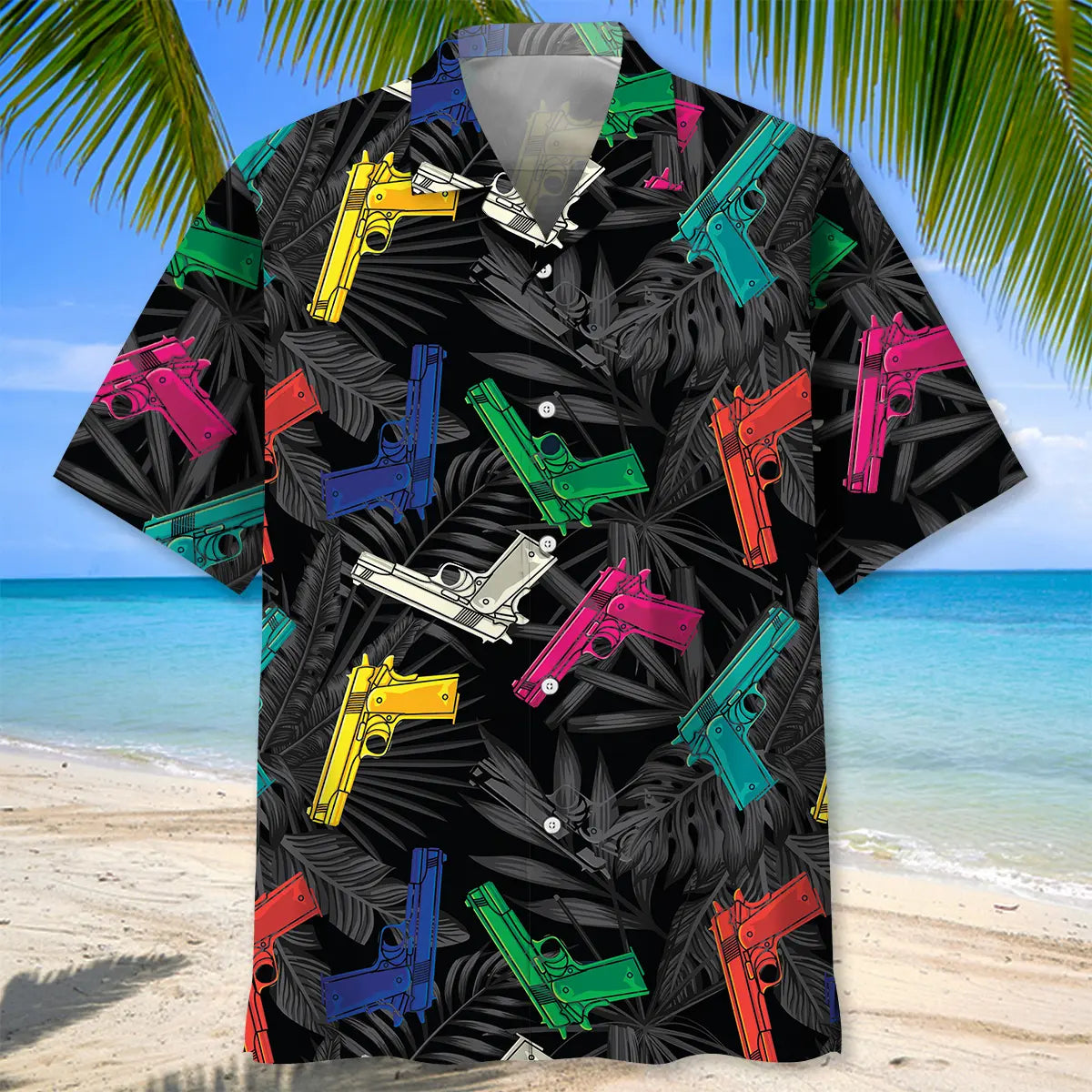 Colorful Western Gear Hawaiian Shirt For Summer Vacation And Coastal Style