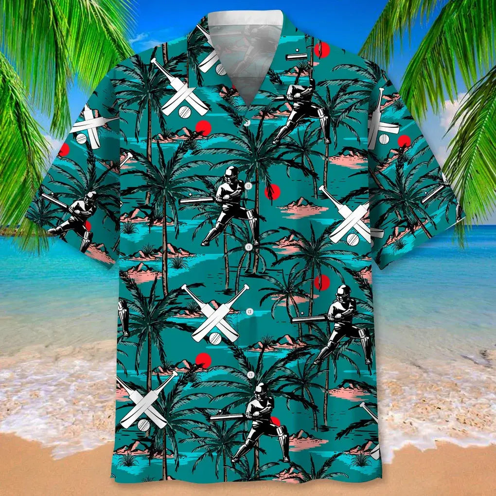 Vintage Cricket Hawaiian Shirt For Island Vacations, Resort Wear, And Relaxed Seasonal Style