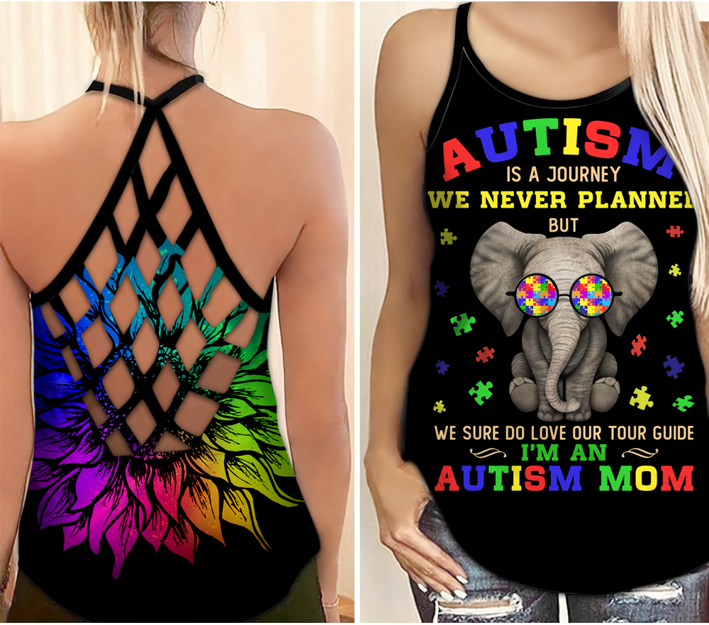 Autism Awareness Mom Elephant Hollow Tank Top For Community Events And Positive Support