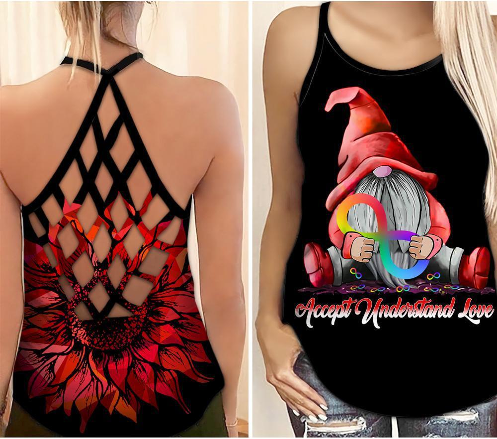 Autism Awareness Acceptance Understanding And Love Hollow Tank Top For Awareness Gatherings And Daily Wear